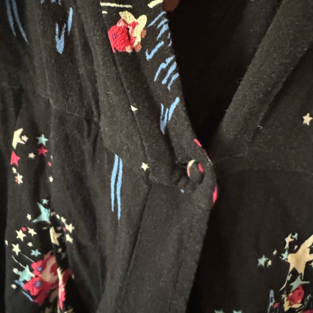 Free People Floral Sleeveless Wrap Tunic Top Black & Red - Picture 4 of 7